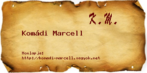 Komádi Marcell névjegykártya